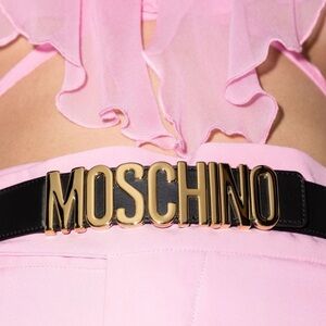 😍✨AUTHENTIC MOSCHINO LOGO WAIST BELT BLACK GOLD 😍✨